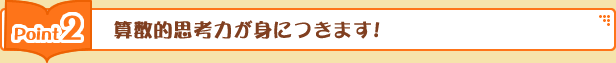 算数的思考力が身につきます